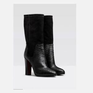 VINCE Women's Dalton Black Leather Western Boot, SZ 7.5, Barely Worn/In Box